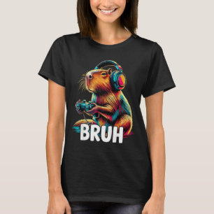 ブロッコリー カピバラ おもしろい ビデオ ゲーム 水豚 Tシャツ