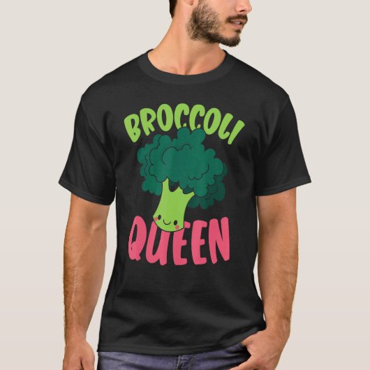ブロッコリー・クイーン・ベジタリアン ビーガン 野菜 健康 Tシャツ (正面)