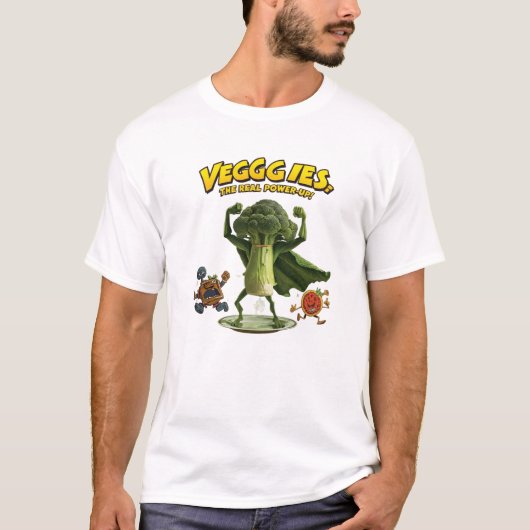 ブロッコリー スーパーヒーロー 野菜 パワー Tシャツ (正面)