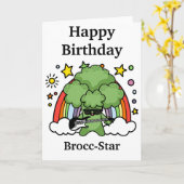 ブロッコリー ロックスターの誕生日 カード (黄色い花)