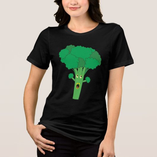 ブロッコ素晴らしリおもしろい野菜 トライブレンドTシャツ (正面)