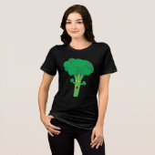 ブロッコ素晴らしリおもしろい野菜 トライブレンドTシャツ (正面全面)