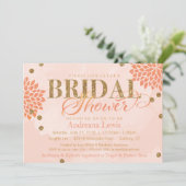 ブロッサムかわいらしグリッター水彩ブライダルシャワー 招待状 (スタンド正面)