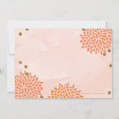 ブロッサムかわいらしグリッター水彩ブライダルシャワー 招待状 (裏面)