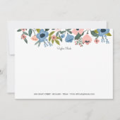 ブロッサムかわいらしピンクとブルーのフローラフレーム&ノート ノートカード (正面)