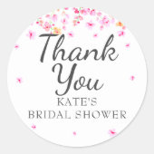 ブロッサムエレガントフローラブライダルシャワーありがとう ラウンドシール (正面)