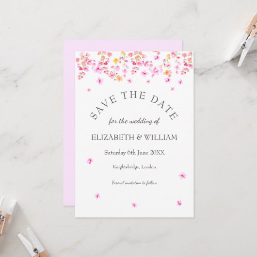 ブロッサムエレガントフローラ結婚式の日付カードを保存 カード