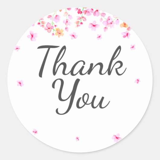 ブロッサムエレガントブライダルシャワーありがとう ラウンドシール (正面)