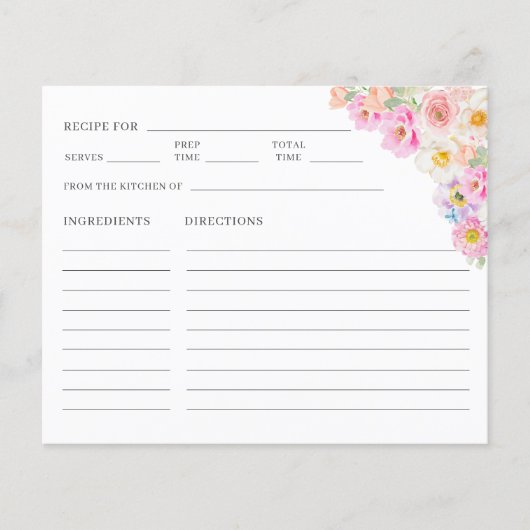 ブロッサムカラフルフローラブライダルシャワーレシピ (正面)