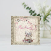 ブロッサムカントリーブライダルシャワーティーパーティの招待状 招待状 (スタンド正面)