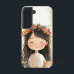 ブロッサムクラウンジョイ電話ケース SAMSUNG GALAXY S22ケース<br><div class="desc">明るい女の子は花の冠をかぶって、陽性と無邪気を放つ。このお洒落デザインはあなたの携帯電話に魅力と若々しいエネルギーをもたらす。</div>