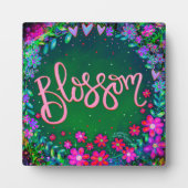 ブロッサムグリーンピンクフローラインスパイアおもしろいズイーゼル フォトプラーク (正面)