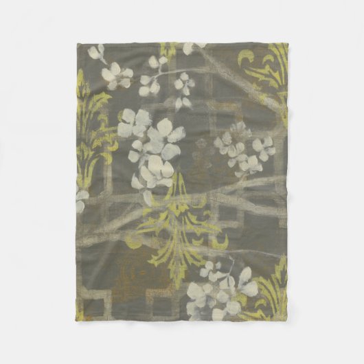ブロッサムパターン（の模様が）あるブランチI フリースブランケット (正面)