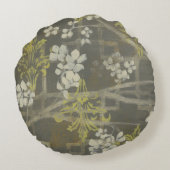ブロッサムパターン（の模様が）あるブランチI ラウンドクッション (裏面)