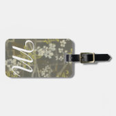 ブロッサムパターン（の模様が）あるブランチI ラゲッジタグ (正面横)