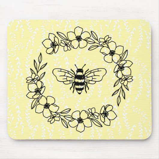 ブロッサムビーリースイエローフローラマウスパッド マウスパッド (正面)