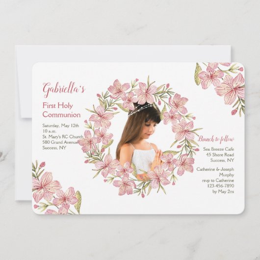 ブロッサムリース写真招待状 招待状 (正面)