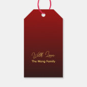 ブロッサム中国の・ドラゴン年の紙カットパーソナライズされた ギフトタグ (裏面)