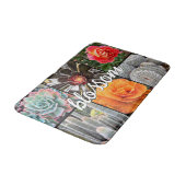 ブロッサム引用文カクティーバラ植物写真モダン バスマット (アングル)