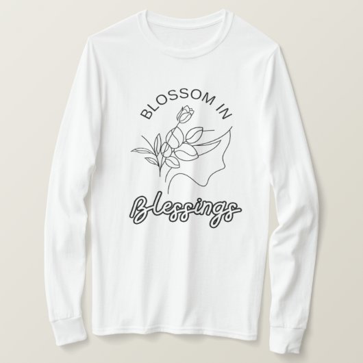 ブロッサム恵みクリスチャン長袖 Tシャツ (デザイン正面)