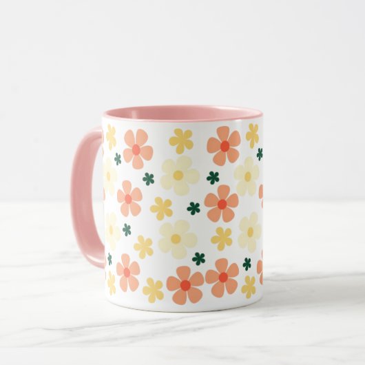 ブロッサム美しいフローラコーヒーマグ – Sip in Elegance マグカップ (正面左)