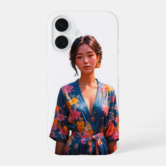 ブロッサム美しい着物iPhone 16ケース iPhone 16ケース (裏面)