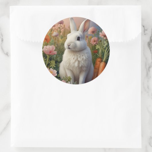 ブロッサム・バニーとニンジンのパッチシール ラウンドシール (バッグ)