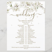 ブロッサム フローラル スクリプト ウェディング スケジュール タイムライン (正面)