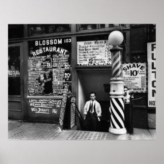 ブロッサム・レストラン， 103 Bowery, 1935 ポスター