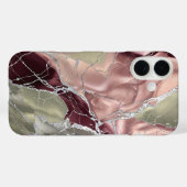 ブロッシュオリーブ大理石スマホケース シルバーラグジュアリー Case-Mate iPhoneケース (裏面 (横))