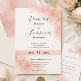 ブロッシュゴールドスパークルのロマンティックな結婚式のエレガンス 招待状