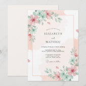 ブロッシュセラドンペオニーの結婚式 招待状 (正面/裏面)