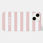 ブロッシュピンクのストライプ 名前またはモノグラムセット14 Case-Mate iPhoneケース (裏面 (横))