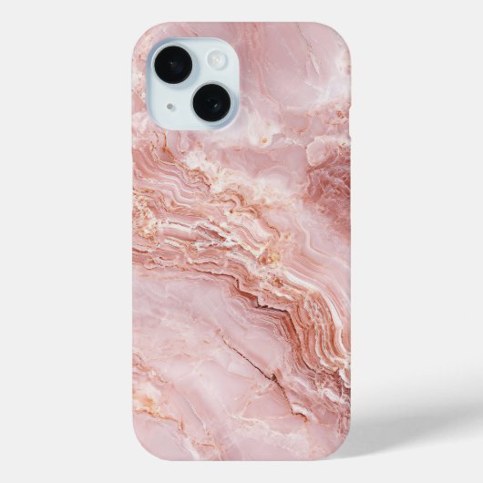 ブロッシュピンクのマーブルケースに繊細な脈理 Case-Mate iPhoneケース (裏面)