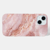 ブロッシュピンクのマーブルケースに繊細な脈理 Case-Mate iPhoneケース (裏面 (横))