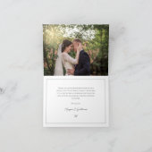 ブロッシュピンクの水彩ペオニーの結婚式の御礼カード サンキューカード (内部)