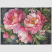 ブロッシュピンクの芍薬のデコパージュ 薄葉紙 (正面)
