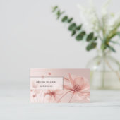 ブロッシュピンクの花 エステティシャン 名刺 (スタンド正面)