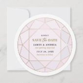ブロッシュピンクダイヤモンド結婚式の保存日カード セーブザデート (正面)
