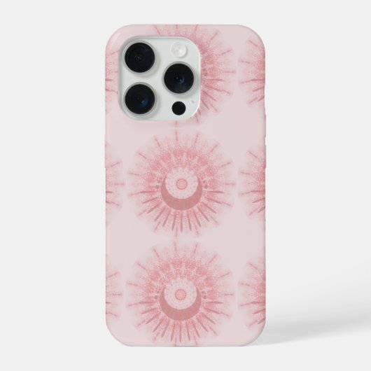 ブロッシュピンク トライバル ボホ柄 スマホケース iPhoneケース (裏面)