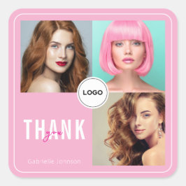 ブロッシュピンク ヘアスタイリスト 写真コラージュ サンクユー スクエアシール