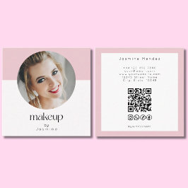 ブロッシュピンク ホワイト 写真 MUA QRコード ソーシャル スクエア スクエア名刺