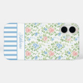 ブロッシュブルーの花のモノグラム 水彩 Case-Mate iPhoneケース (裏面 (横))