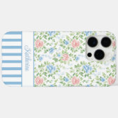 ブロッシュブルーの花のモノグラム 水彩 Case-Mate iPhoneケース (裏面 (横))