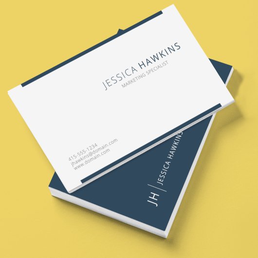 ブロッスタイリッシュクモダンインディゴネイビーブループロフェッショナル 名刺