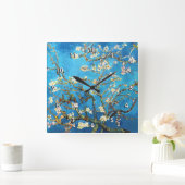 ブロッソミングアーモンドツリーヴァンゴッホファインアート スクエア壁時計 (ホーム)