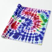 ブロッチーろうけつ染め絞り染め抽象芸術テキスタイル芸術 ラッピングペーパー (アンロールド)