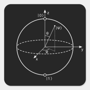 ブロッチ球  Quantum Bit (Qubit)物理/数学 スクエアシール