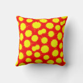 ブロットパターン – 黄色と赤 クッション (裏面)