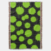 ブロットパターン – 黒火星緑 スローブランケット (正面縦)